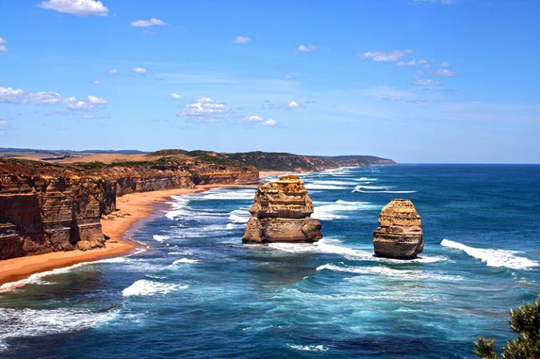 View of some of the 12 Apostles on Melbourne's Great Ocean Road.