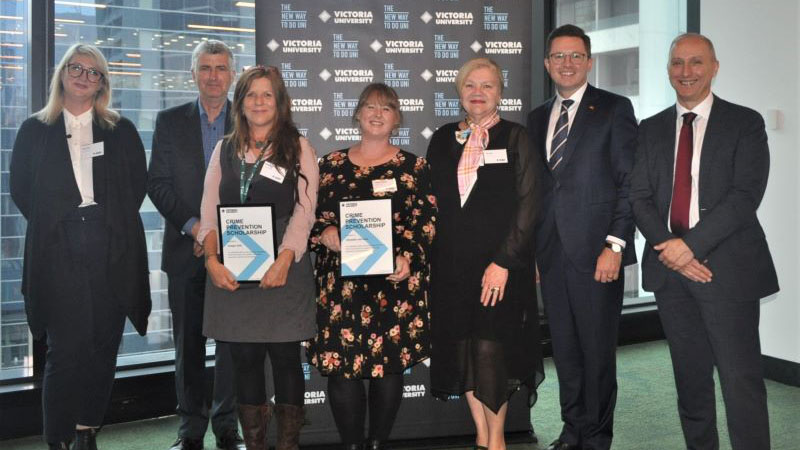 VU staff, students and Department of Justice representatives launch the new crime prevention postgrad course.
