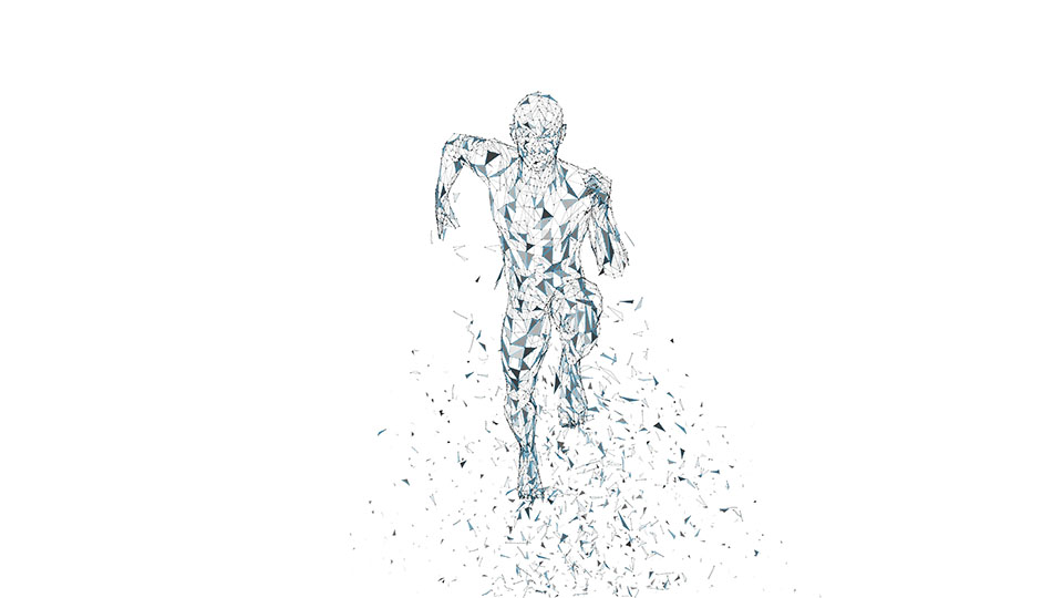 Conceptual abstract man, to represent AI in sport