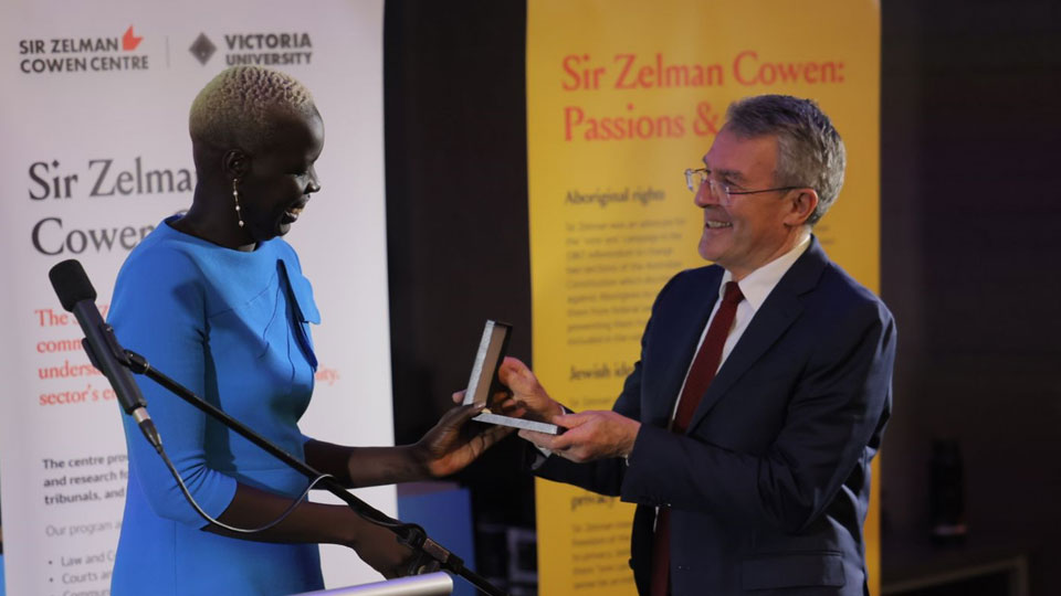 Ms Nyadol Nyuon OAM with Attorney General the Hon. Mark Dreyfus KC MP