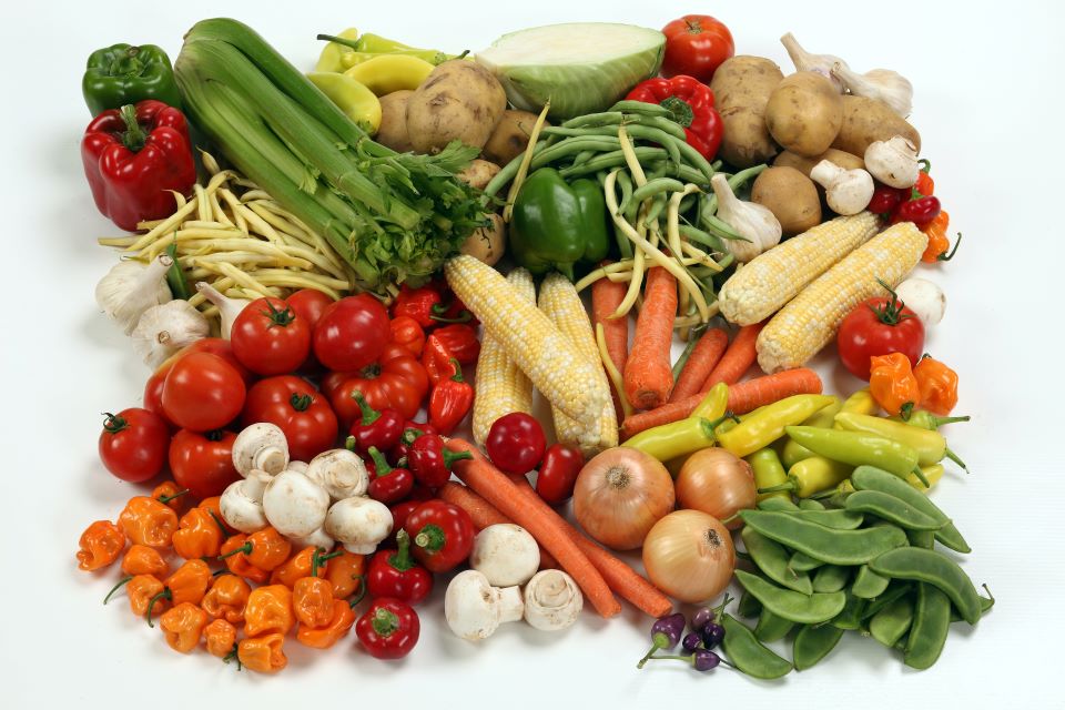 Group of colourful vegetables