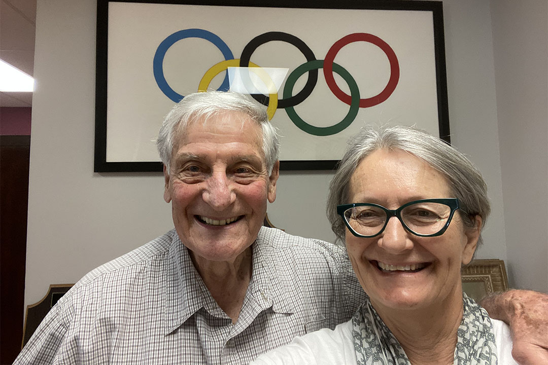 Professor Tracy Taylor of the OPRC at VU and Professor Emeritus, Dr Bob Barney of the International Centre for Olympic Studies at Western University, London, Canada 