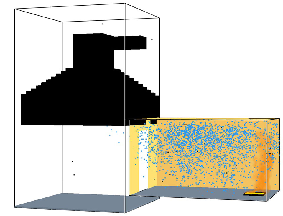 Modelling of fire suppression.