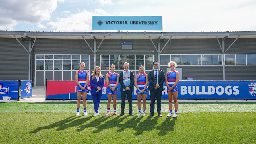 Victoria University elevated to co-major partner of AFLW Bulldogs