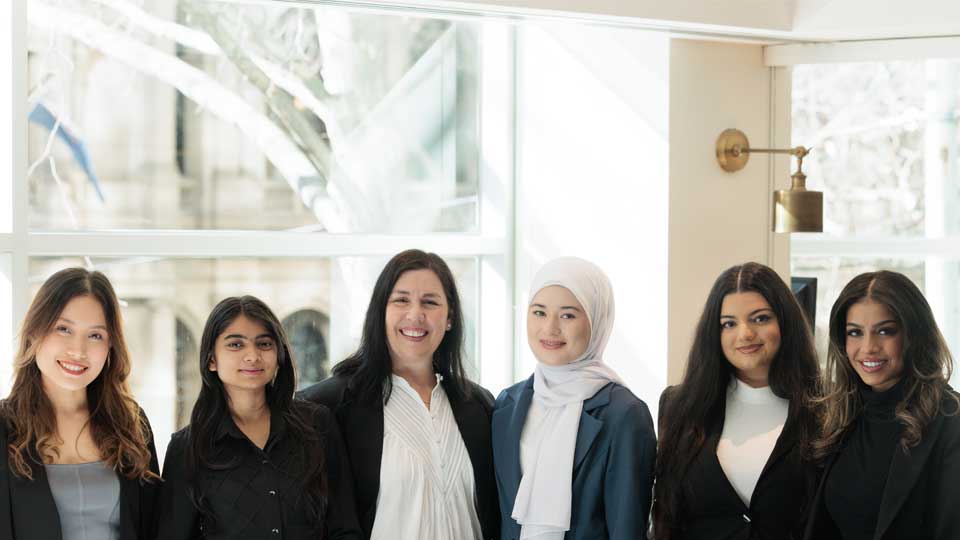 L-R: Melanie Bravo, Thunu Rathnayaka, Pam Christou, Tam Kumail, Nupelda Mese, and Sandra Toma.