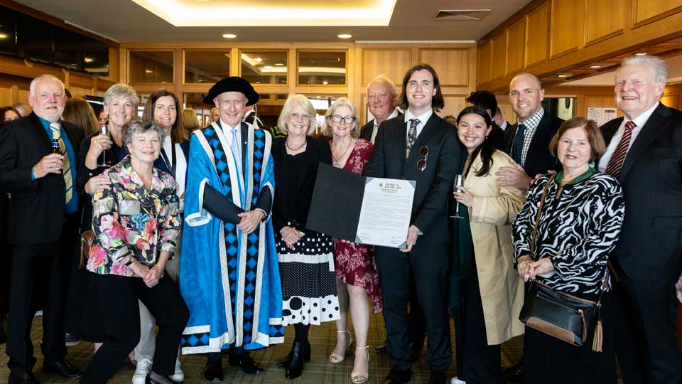 Felicity Rafferty's family receive Companion of the University recognition, In Memorium