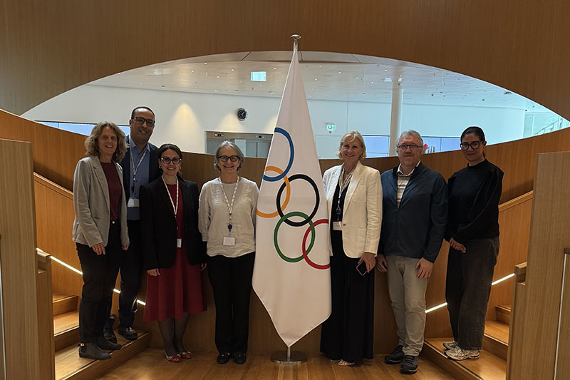 Tracy Taylor with members of the IOC Olympic Studies Research Grants Committee meeting in Lausanne in May 2025