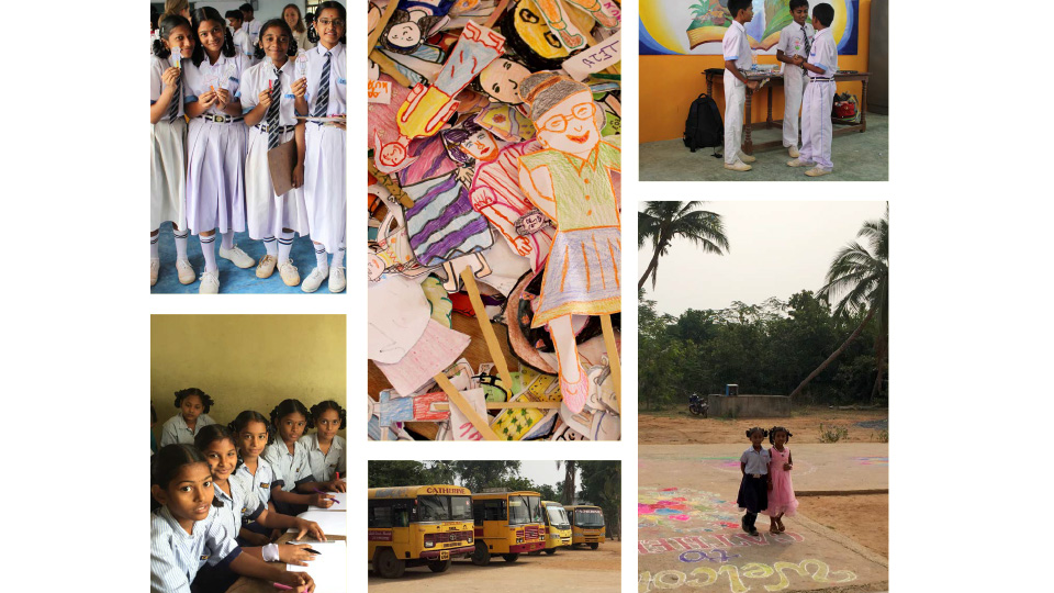 SWiRL program in India images of children in school and drawings