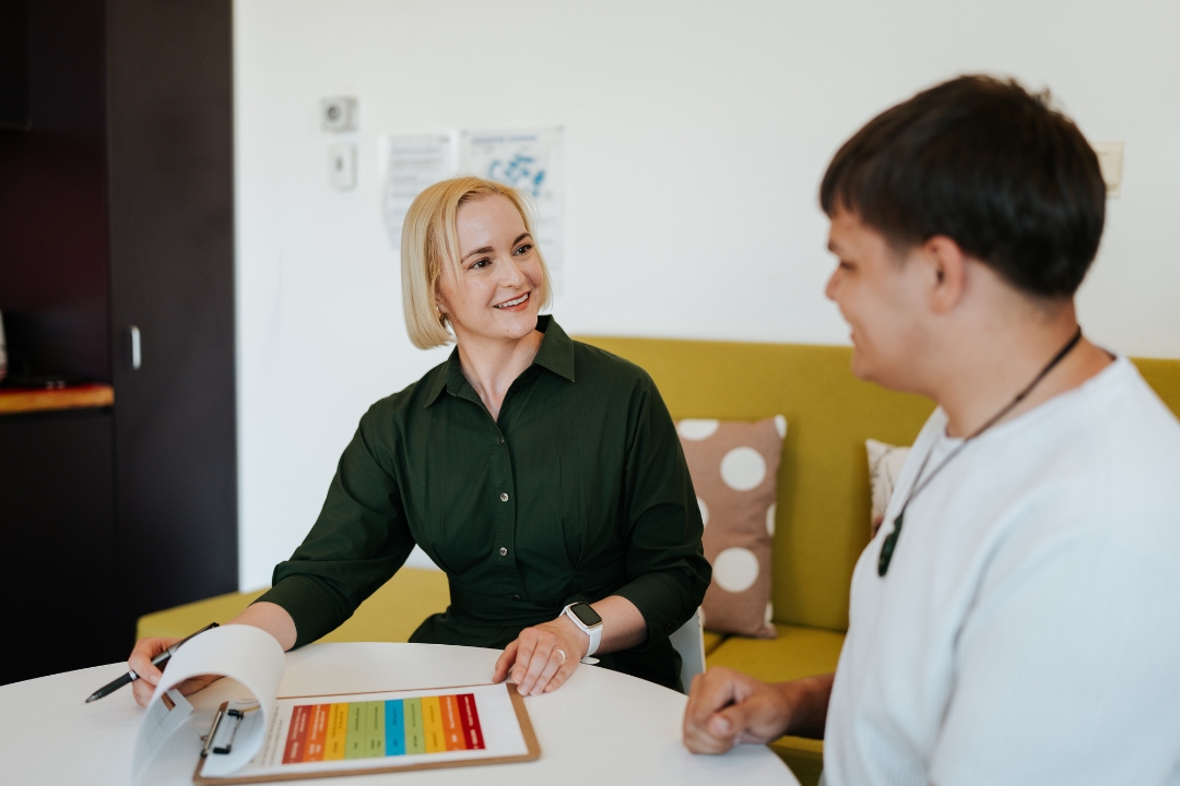 Researcher assessing participant in the Altitude Hotel