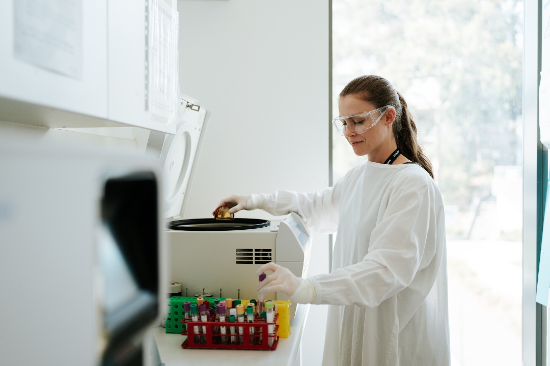 Researcher conducting tests in the lab