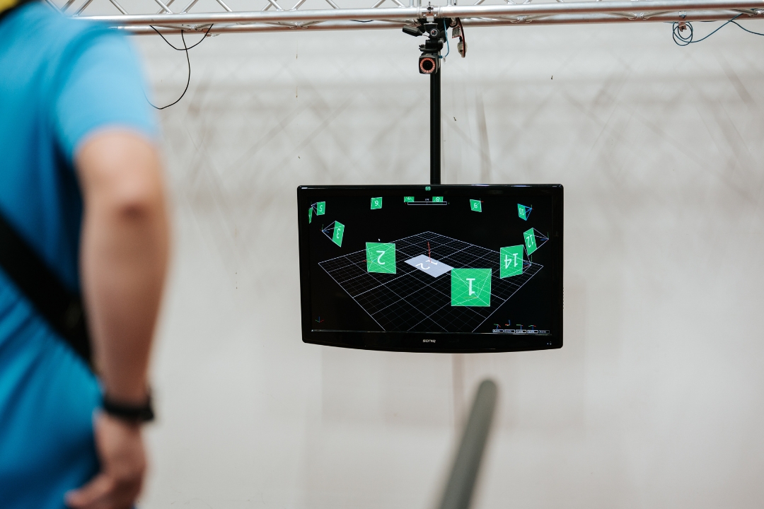 View of the screen showing treadmill data