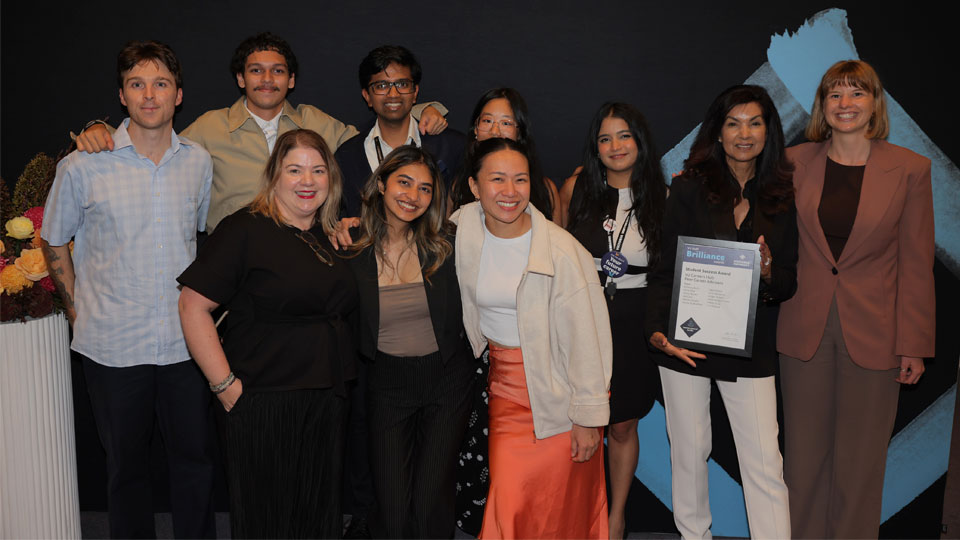 VU careers hub team celebrate their recognition