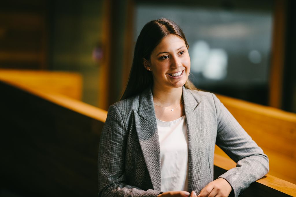 Smiling female student at City Tower campus
