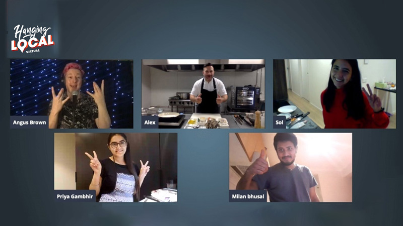 Hanging local students online meeting