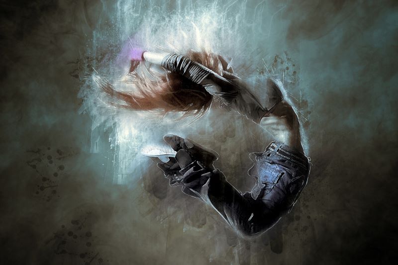 Break dancer in action