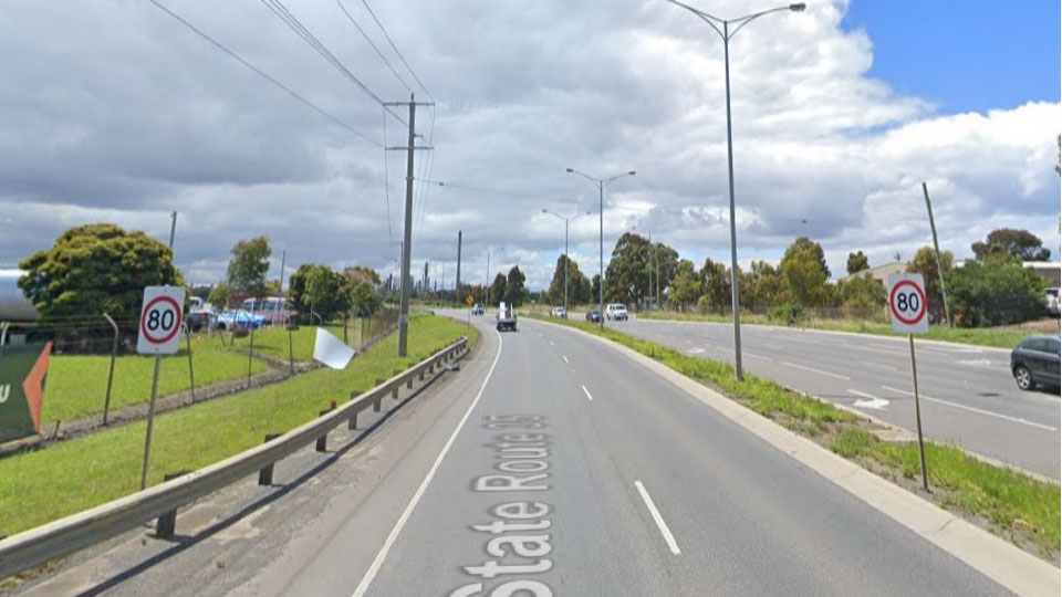 Kororoit Creek Rd in West Melbourne 80kmh speed limit with bike lane on the left 