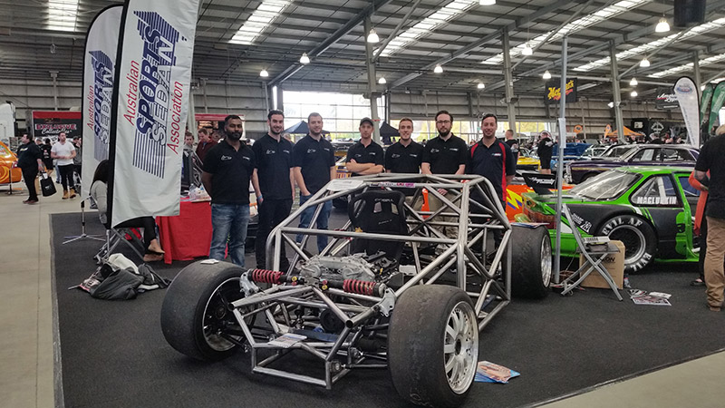 VU team exhibits sports sedan at MotorEx