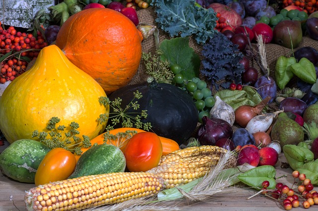A selection of fruits and vegetables