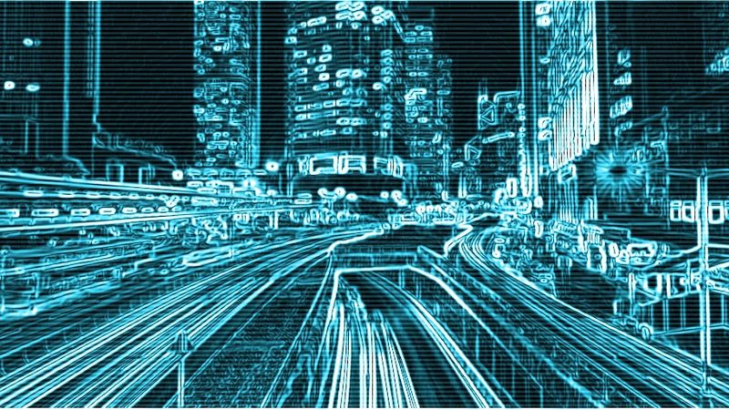 Stylised image of a modern city