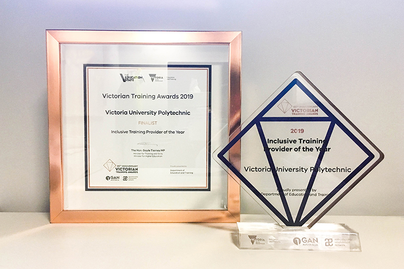 VU Polytechnic wins inclusive training award Victoria University
