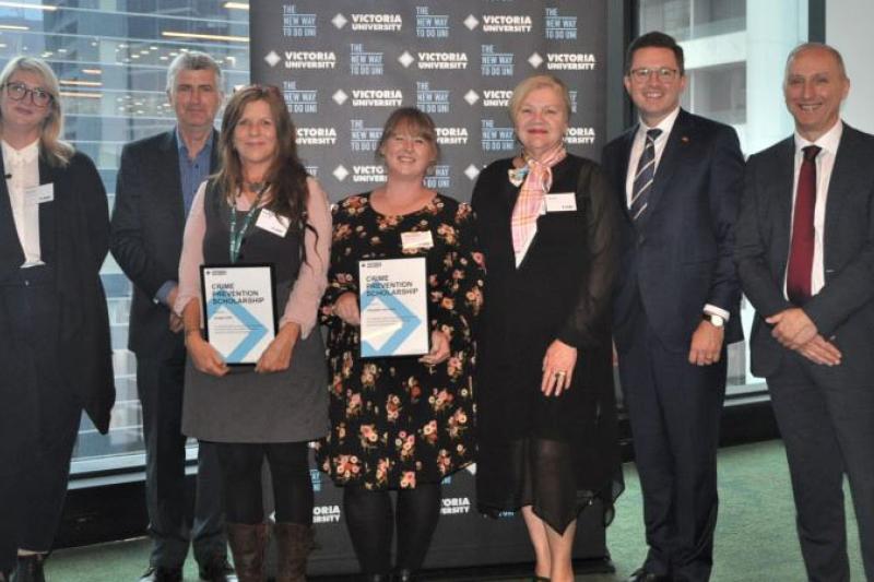 VU staff, students and Department of Justice representatives launch the new crime prevention postgrad course. 