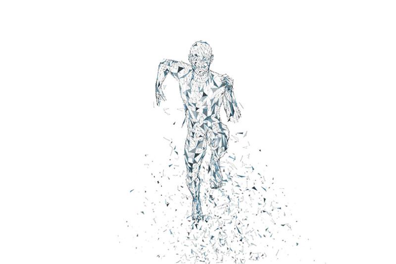 Conceptual abstract man, to represent AI in sport