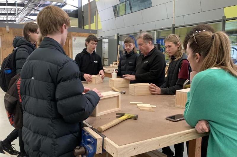 Secondary school students at VU Polytechnic's Try a Trade Day in June 2022.