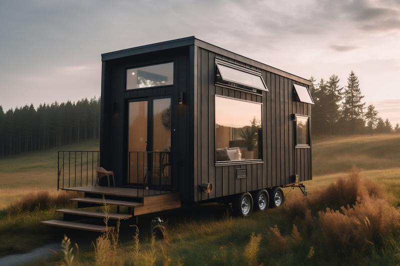Tiny house in a rural area