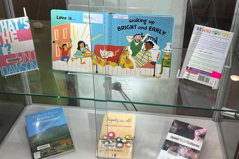IDAHOBIT books on display at VU libraries.