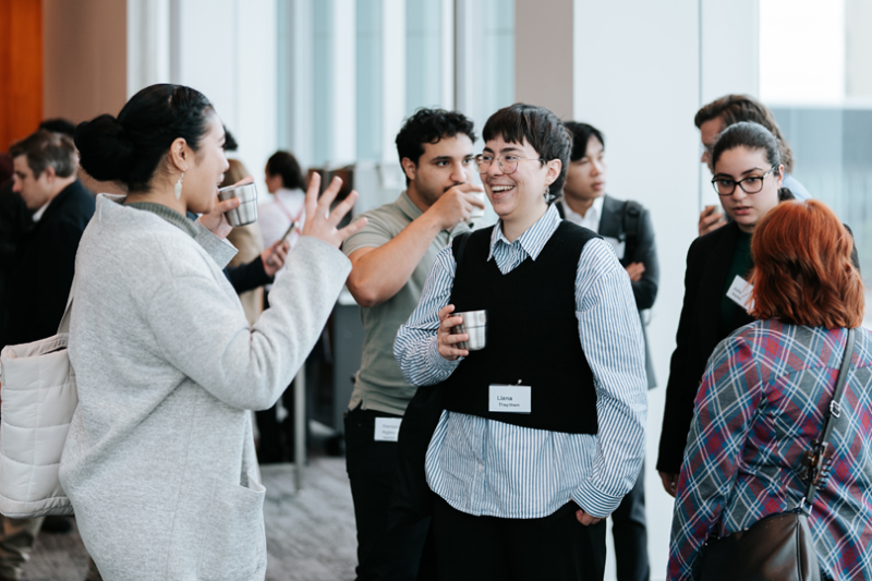 Students networking during the conference