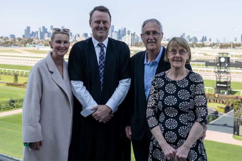 Mel Grant, Chris Grant, David Grant, Carolyn Grant standing outside at September 2024 graduations