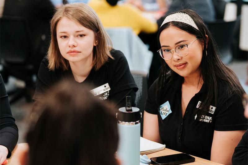 Two attendees of the Student Leadership Summit