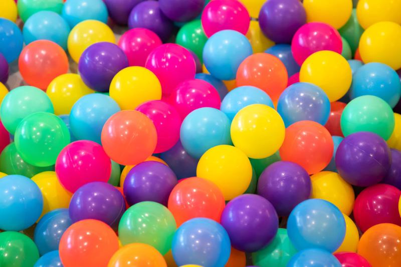 Colourful balls in a pitball