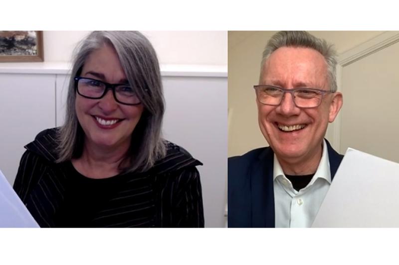 Vice-Chancellor Adam Shoemaker with ABC interviewer, online interview