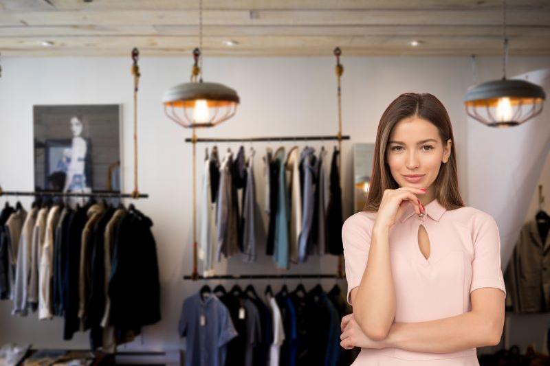  Female entrepreneur in a clothing store