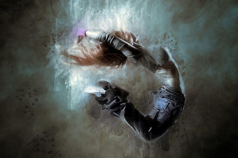  Break dancer in action