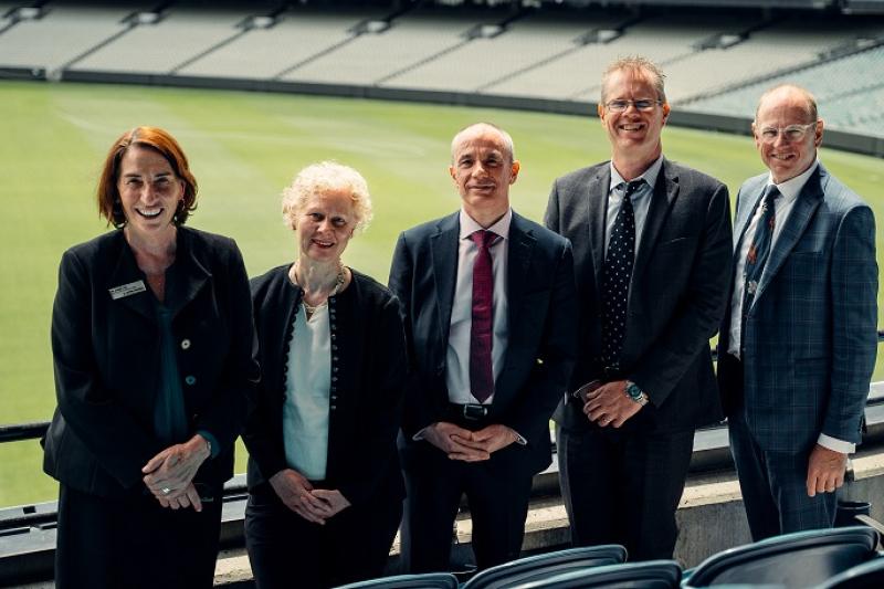 Dr Joanne Pyke, with masterclass contributors at MCG