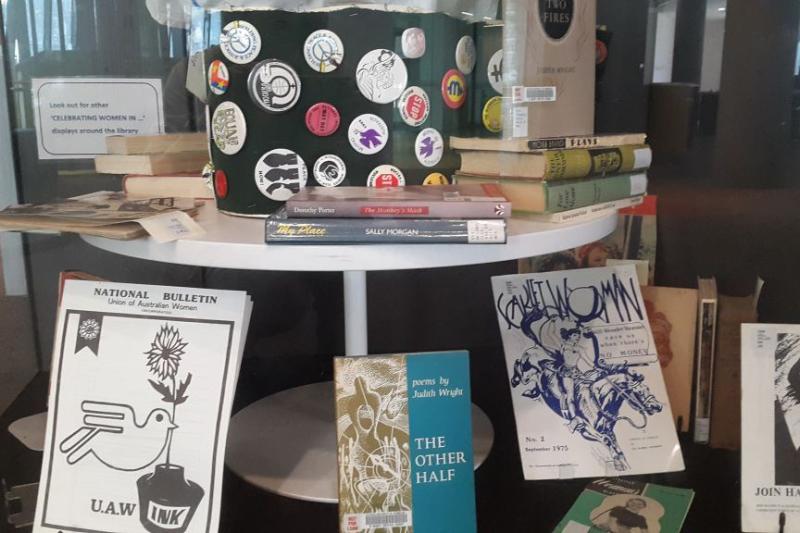 display of special collections with women focus 