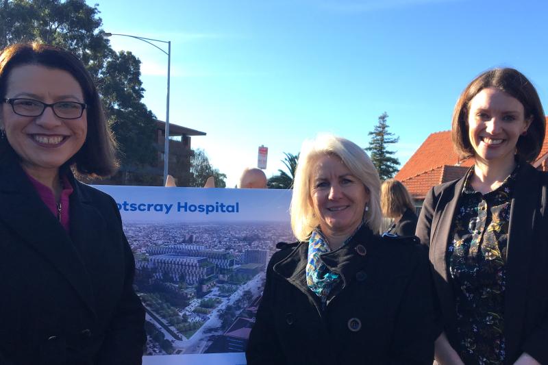  Health Minister Jenny Mikakos, Acting VC Marcia Devlin, Footscray MP Katie Hall