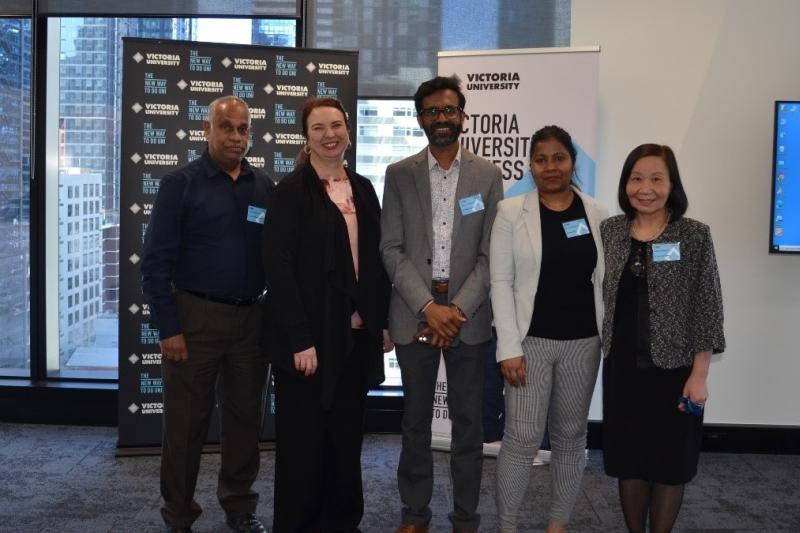  Convenors and speakers pose together at the VUBS HDR Symposium 2022