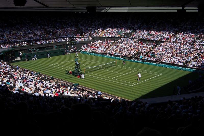  Tennis tournament with crowd
