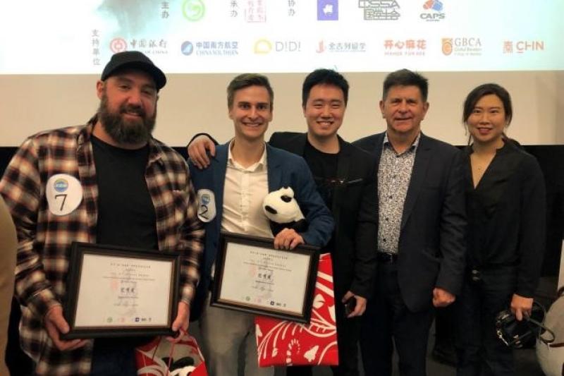 Students with awards and staff
