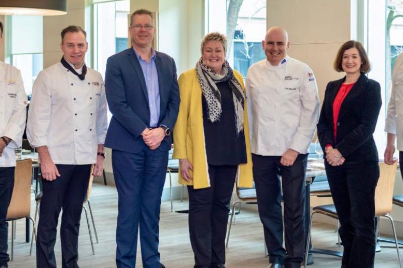 Deepak Mishra, David Hayes, Shawn Vlaeminck, Dianne Semmens, Tom Milligan, Trish Harty and Alex McIntosh at VenU Restaurant.