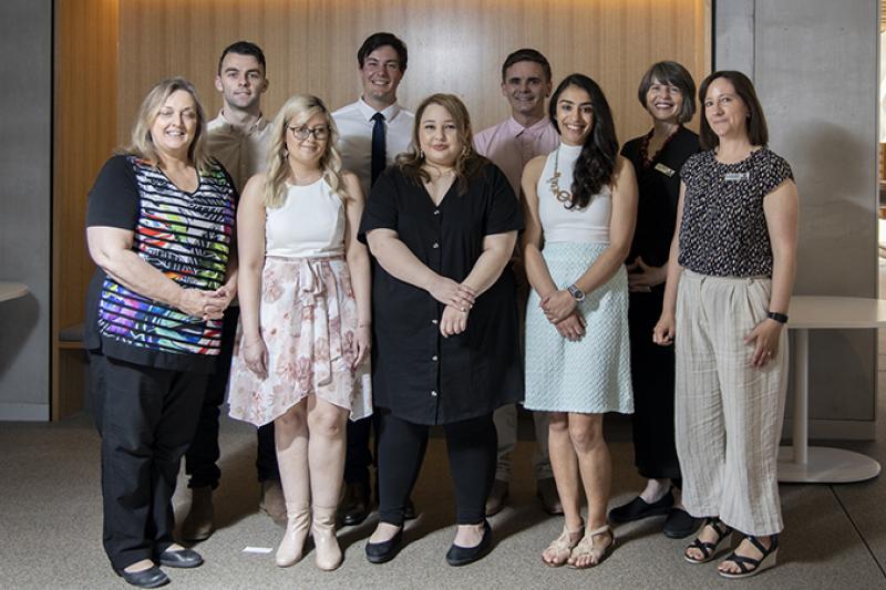 A group of students and staff who worked as part of the Western Bulldogs program