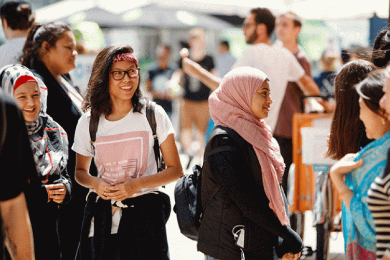 Students enjoying O-Fest at Footscray Park campus