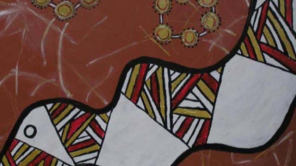Paola Balla's Moondani Balluk design: The original design was fitted into the VU triangle logo so that it showed the embodying relationship between the University and Moondani Balluk & the meaning of “embracing people”- being embraced by VU