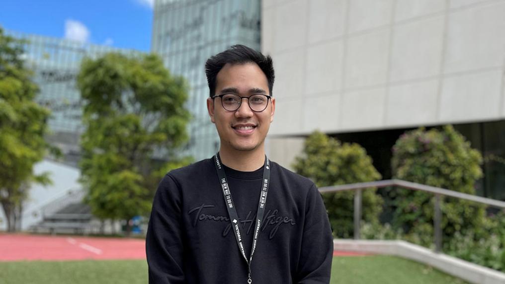 Farriz Roslan on campus at Victoria University.