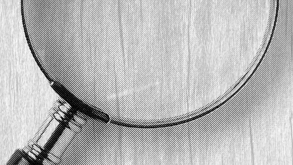 Close up of magnifiying glass