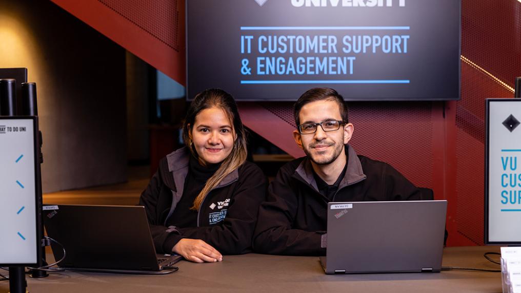 IT staff members at the City Tower service desk