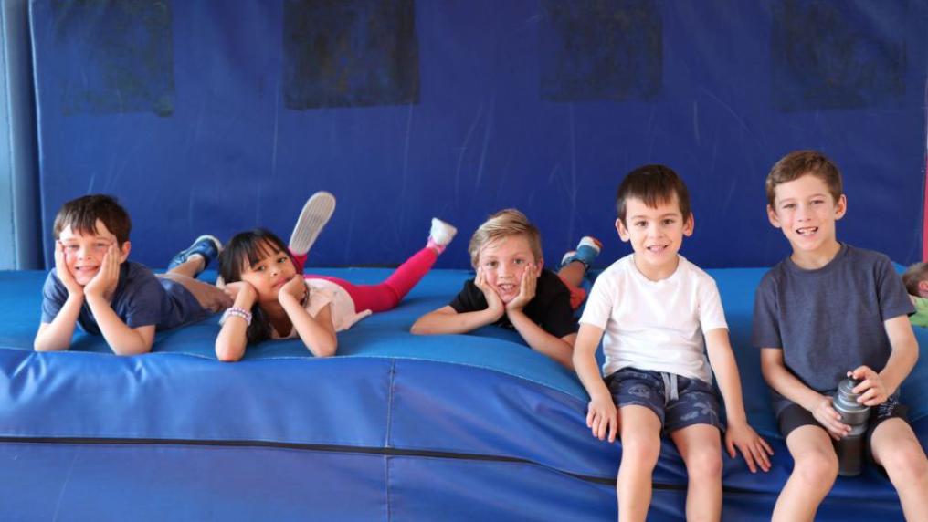 Kids on padded mats